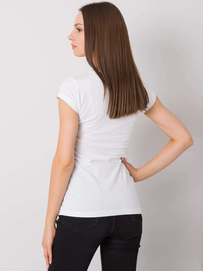 Biały t-shirt damski z aplikacją