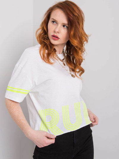 Biały t-shirt bawełniany z napisem