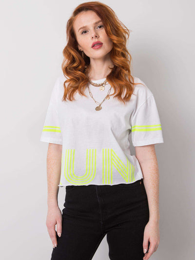 Biały t-shirt bawełniany z napisem