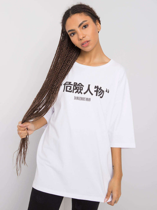 RUE PARIS Biały t-shirt z printem