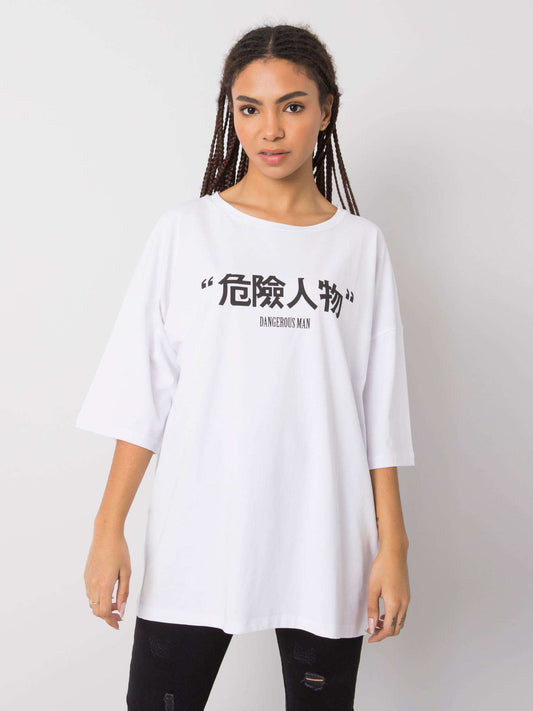 RUE PARIS Biały t-shirt z printem
