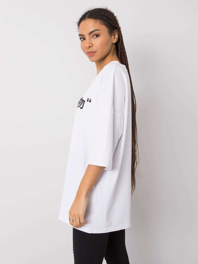 RUE PARIS Biały t-shirt z printem