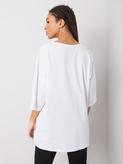 RUE PARIS Biały t-shirt z printem