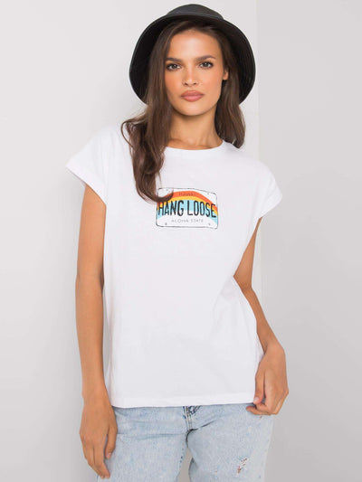 Biały bawełniany t-shirt damski