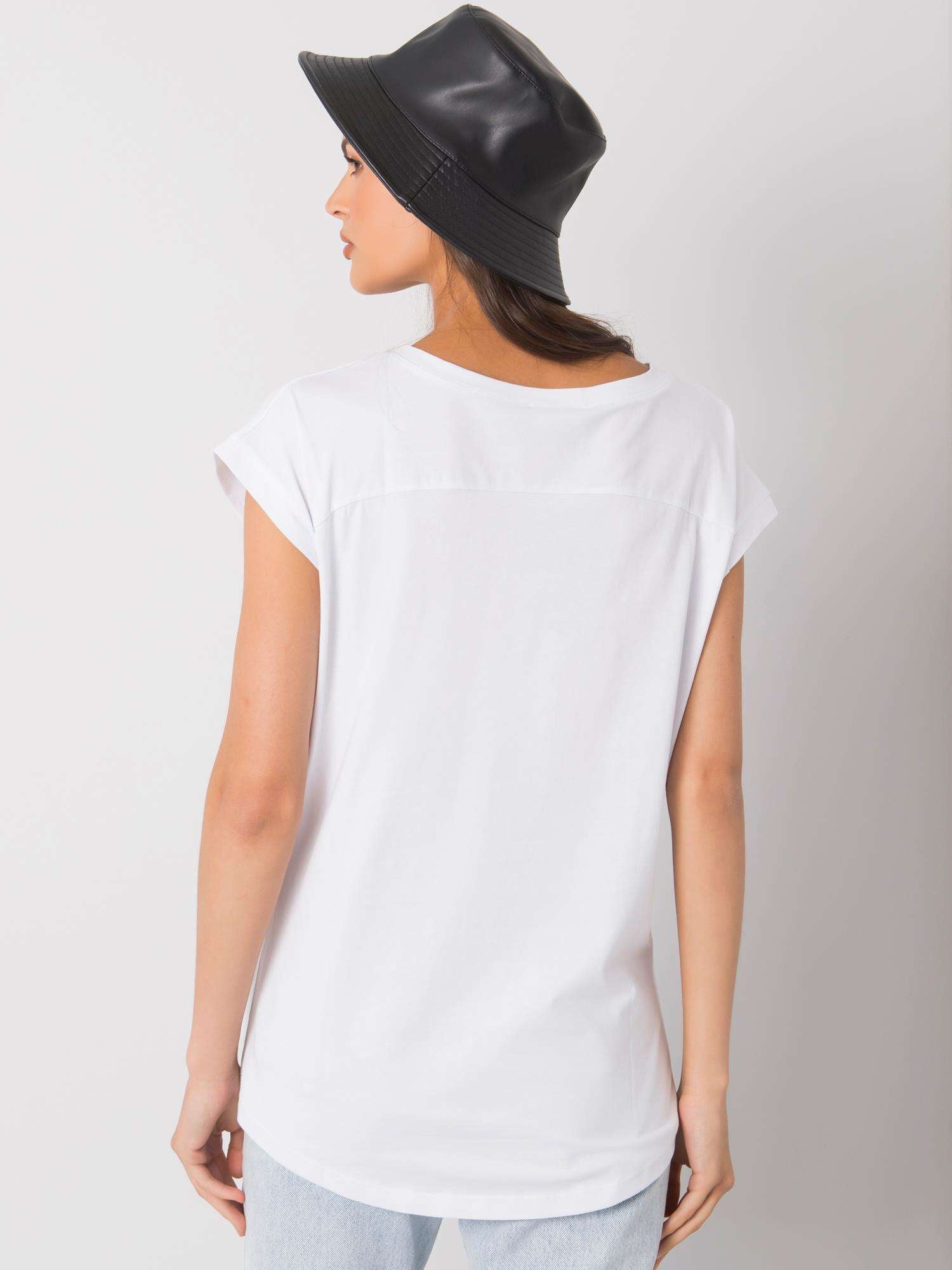 Biały bawełniany t-shirt damski
