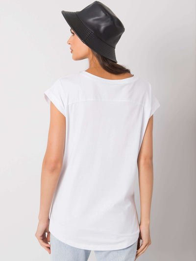Biały bawełniany t-shirt damski