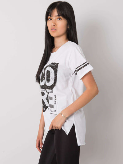 Biały t-shirt z miejskim nadrukiem