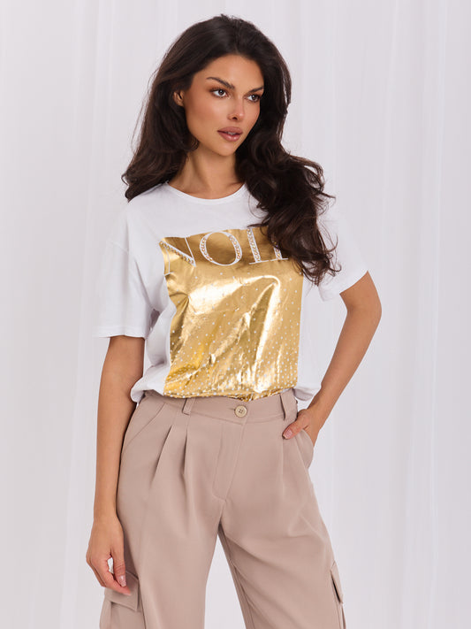 Biały damski t-shirt bawełniany