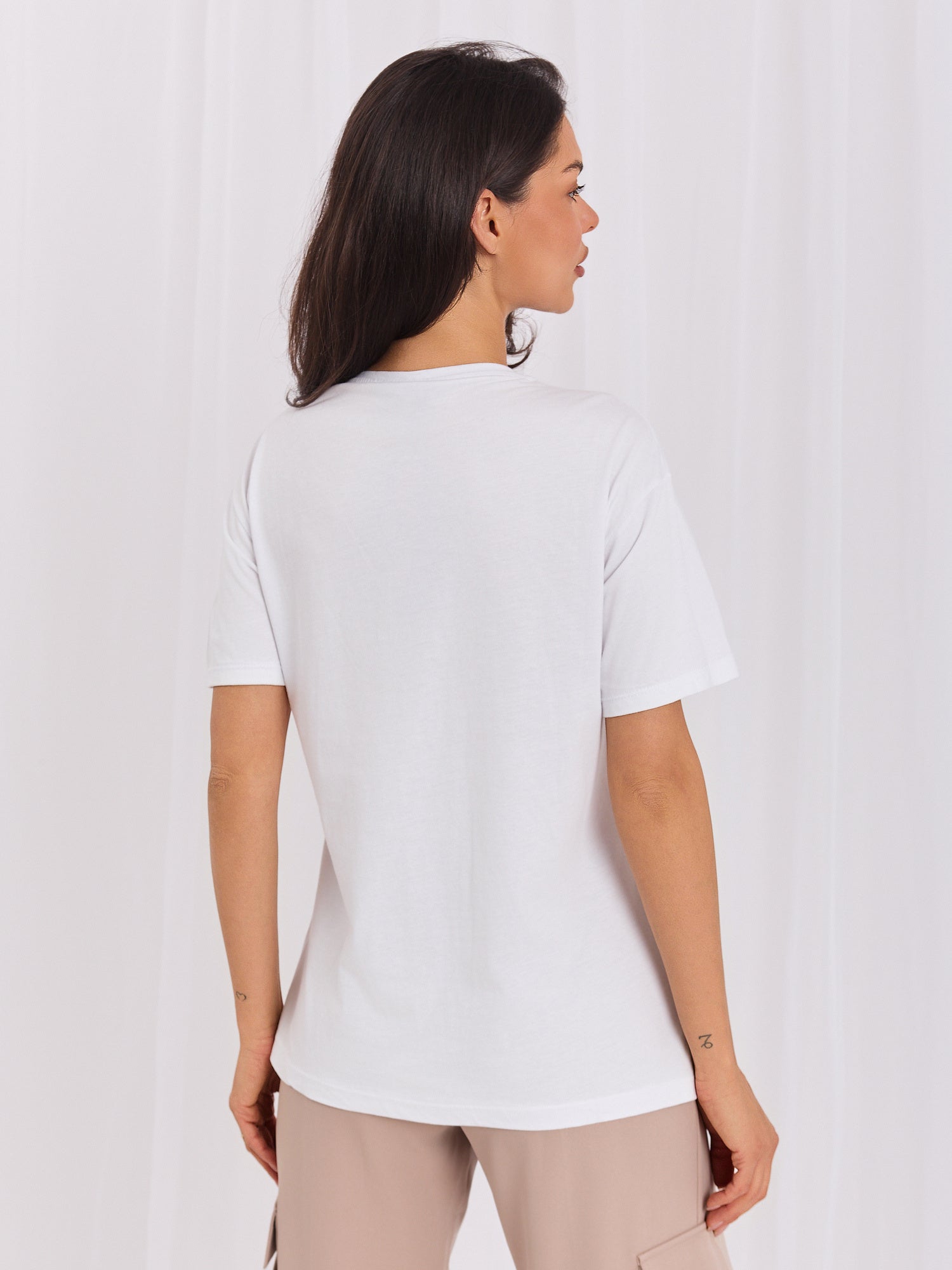 Biały damski t-shirt bawełniany