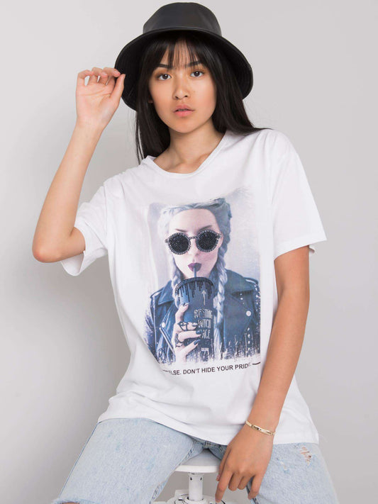 Biały t-shirt damski bawełniany