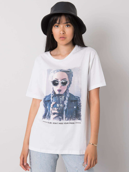 Biały t-shirt damski bawełniany