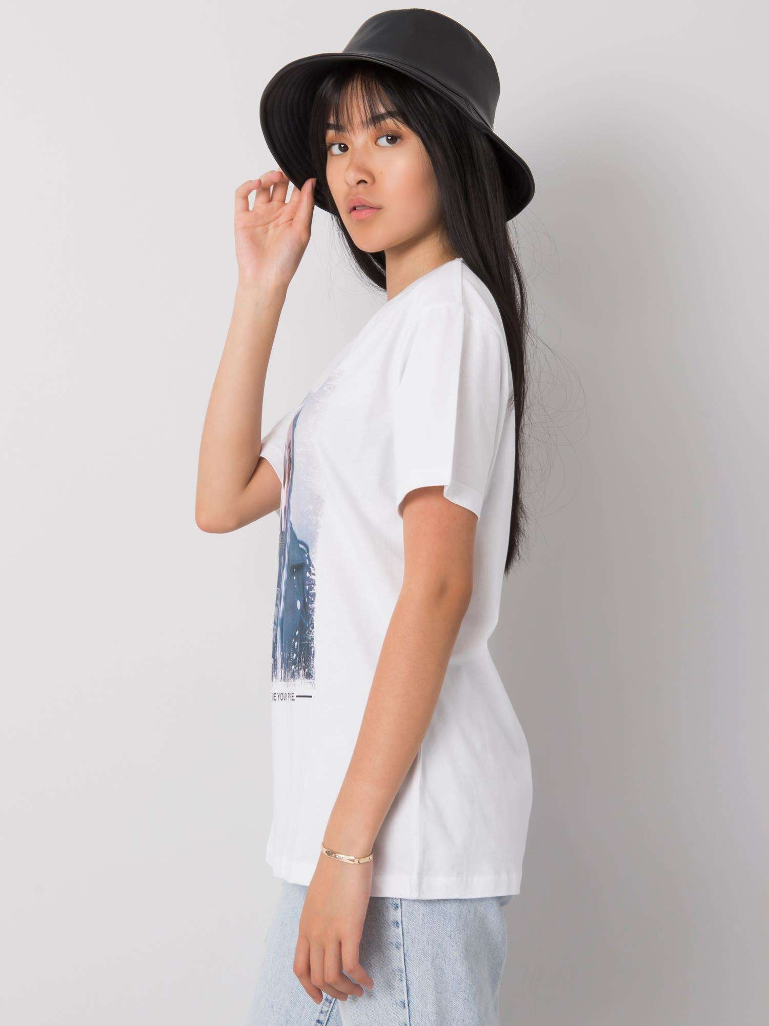 Biały t-shirt damski bawełniany