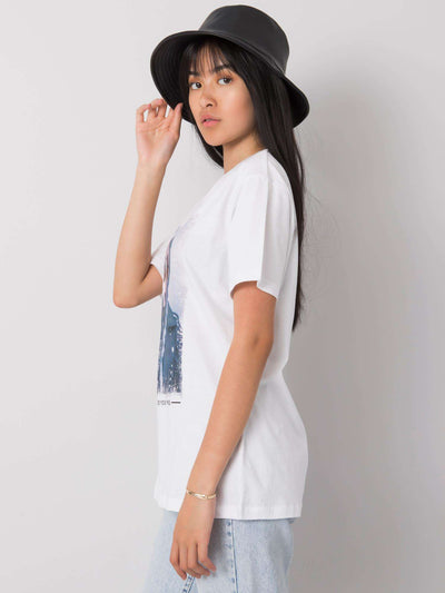 Biały t-shirt damski bawełniany