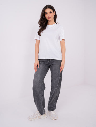 SUBLEVEL Biały damski t-shirt  z napisem