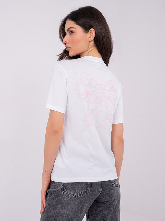 SUBLEVEL Biały damski t-shirt  z napisem