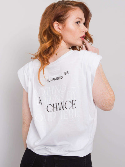 Biały t-shirt damski z napisami