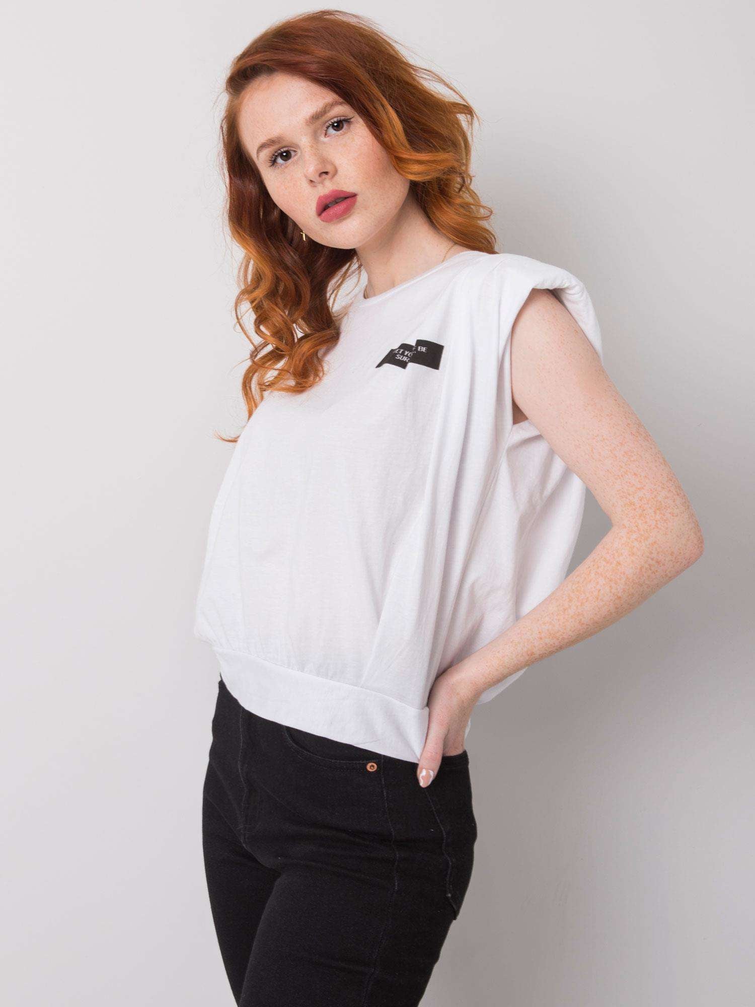 Biały t-shirt damski z napisami