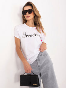 Biały t-shirt damski z napisem