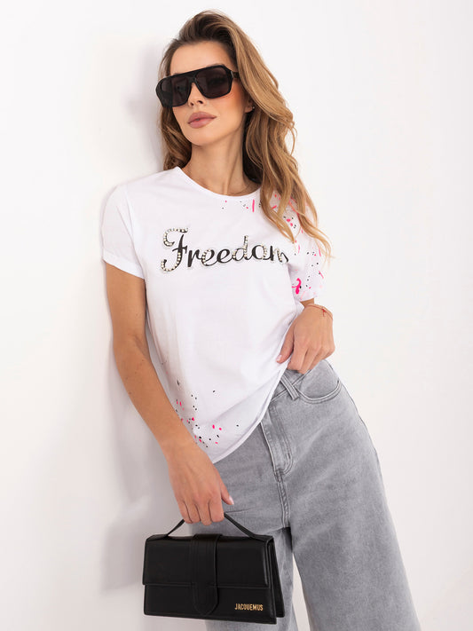 Biały t-shirt damski z napisem