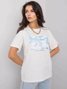 Biały damski t-shirt z printem