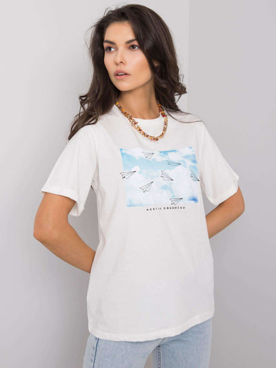 Biały damski t-shirt z printem