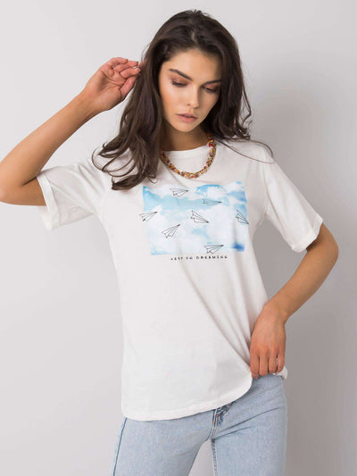 Biały damski t-shirt z printem