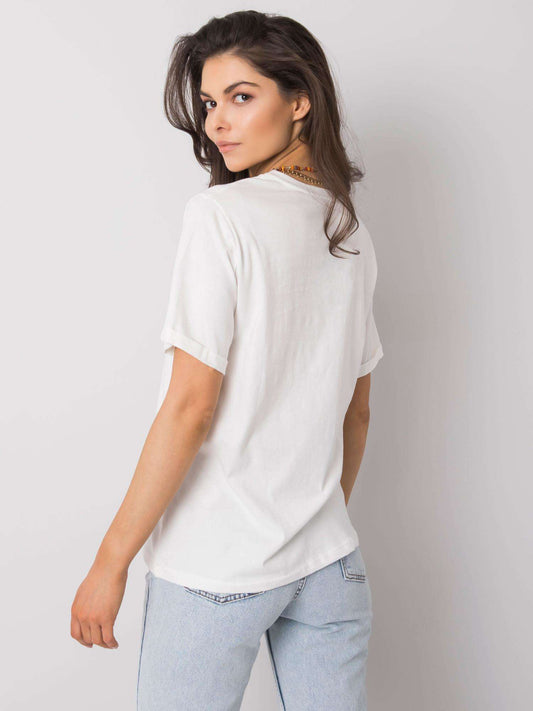 Biały damski t-shirt z printem