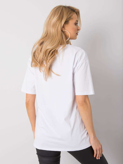 RUE PARIS Biały t-shirt z nadrukiem