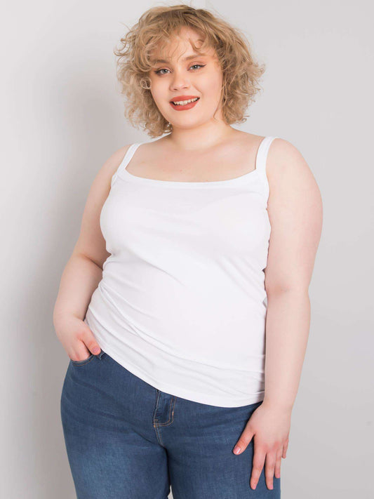 Biały top plus size biasic