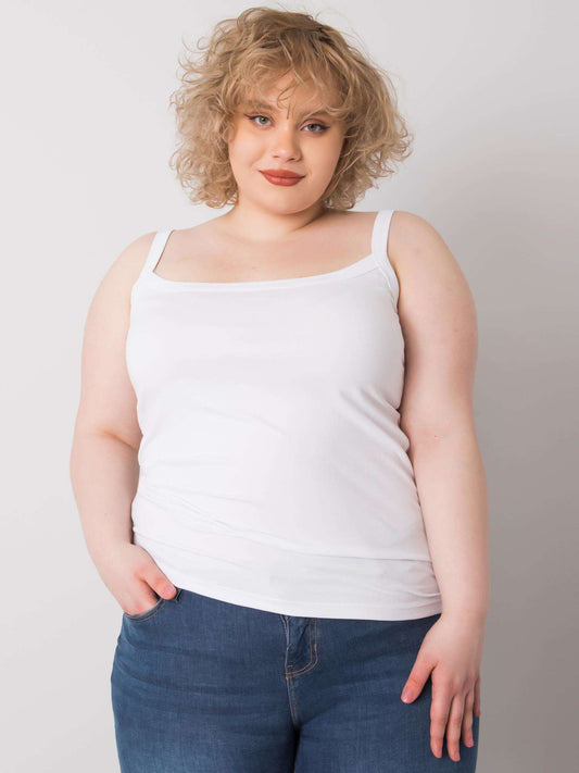 Biały top plus size biasic