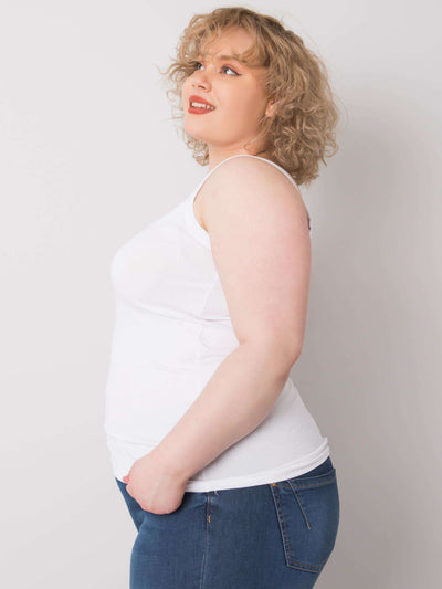 Biały top plus size biasic