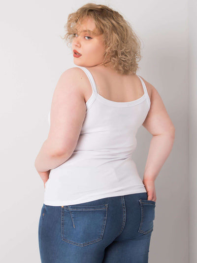 Biały top plus size biasic