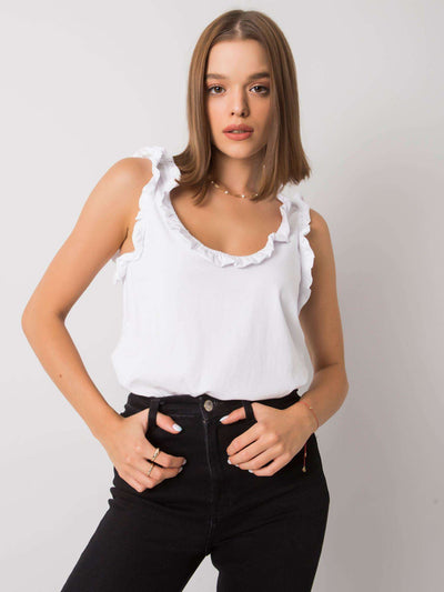RUE PARIS Biały top z bawełny
