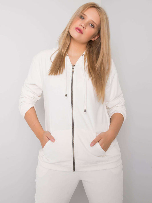 Biały komplet welurowy plus size