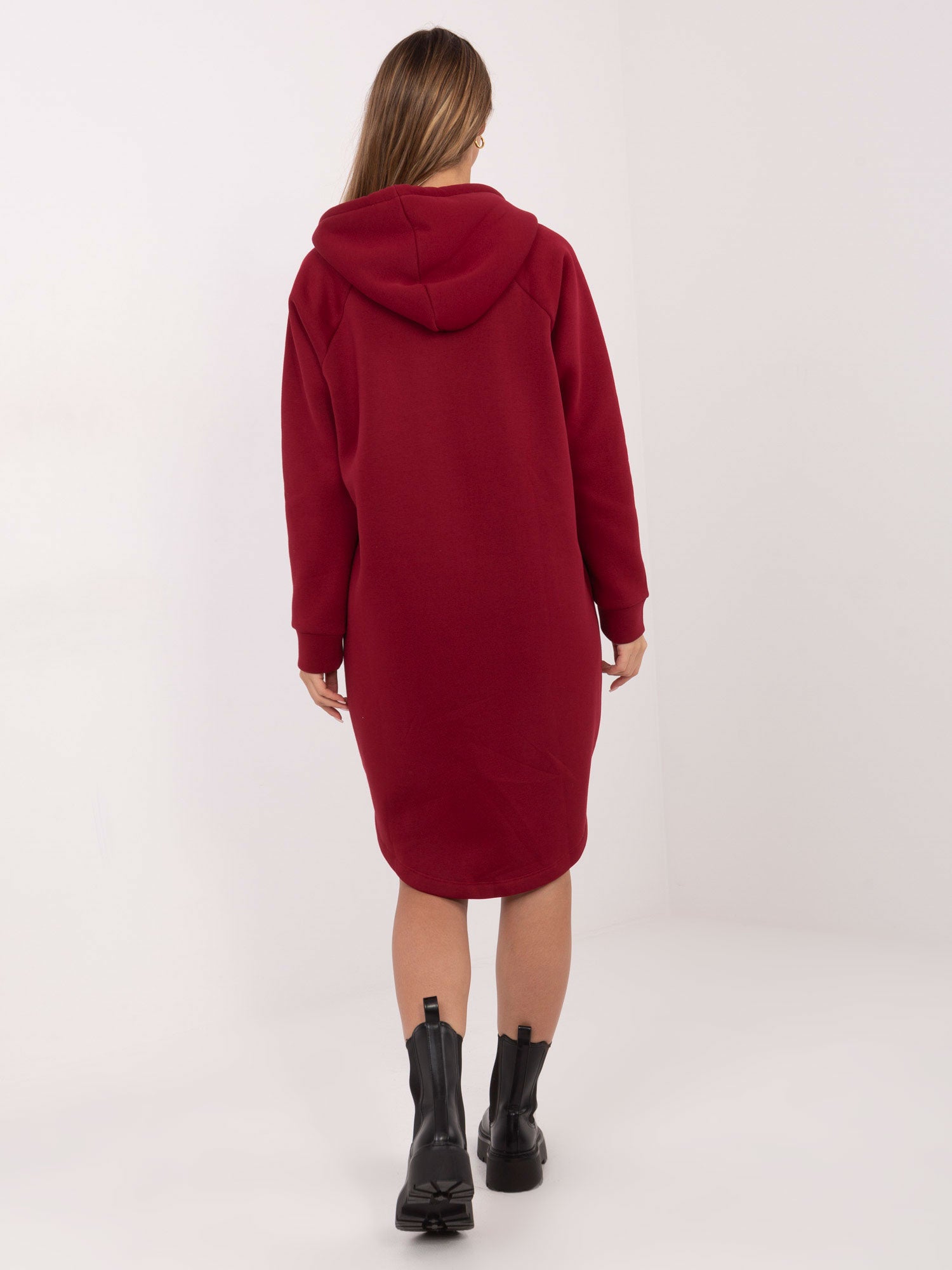 Bordowa rozpinana bluza oversize