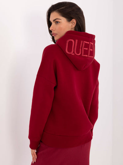 Bordowa dresowa bluza z ociepleniem
