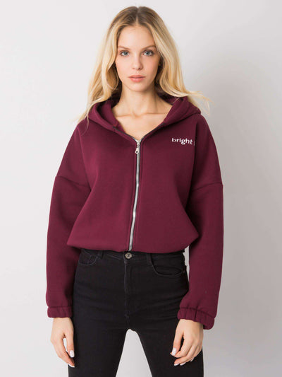 RUE PARIS Bordowa bluza rozpinana z haftem