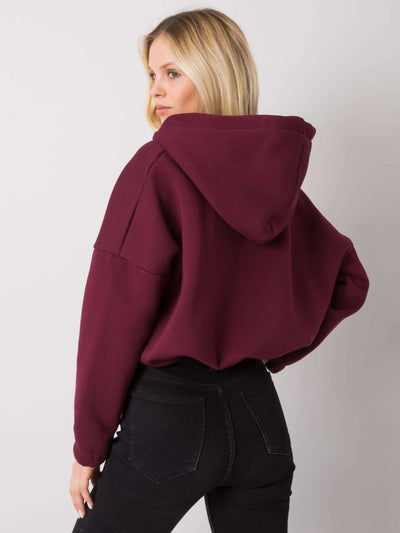 RUE PARIS Bordowa bluza rozpinana z haftem