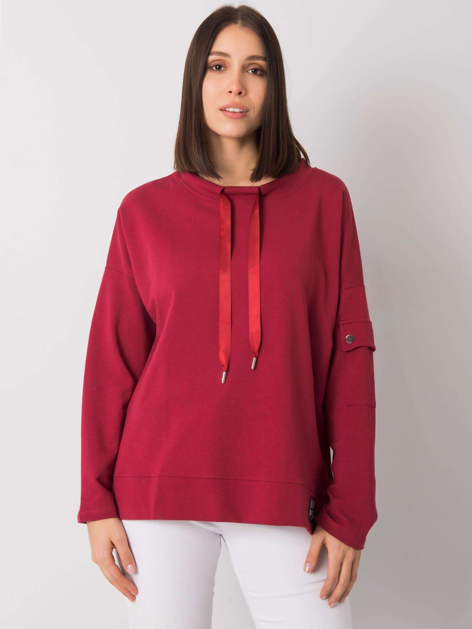 Bordowa casualowa bluzka plus size