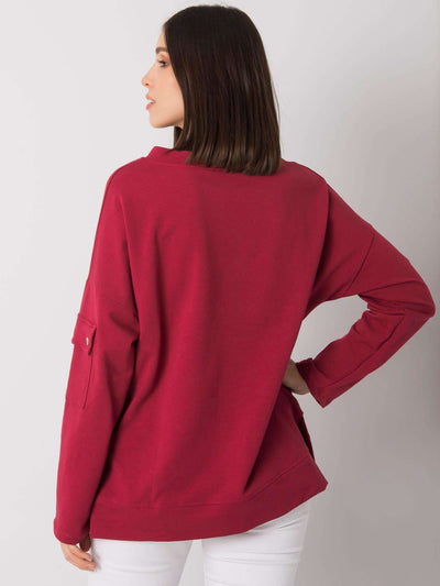 Bordowa casualowa bluzka plus size