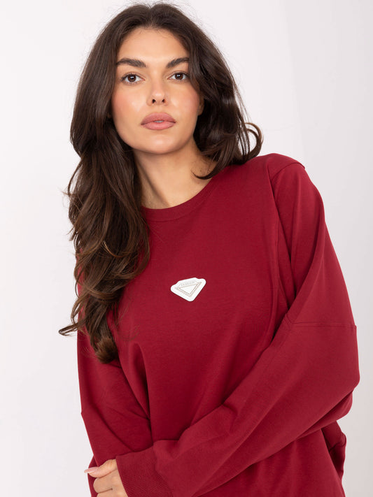 RUE PARIS Bordowa bluza o kroju nietoperza