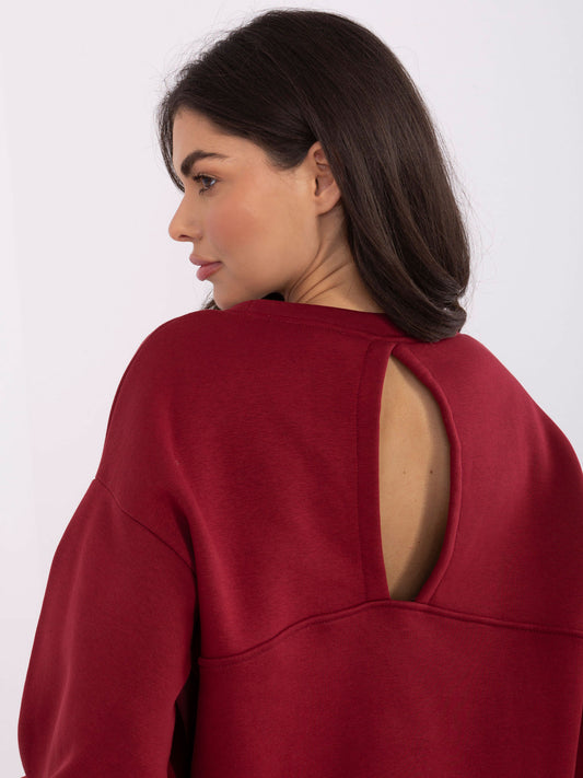 RUE PARIS Bordowa bluza z kontrastowym napisem