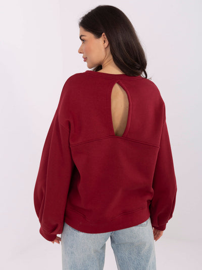 RUE PARIS Bordowa bluza z kontrastowym napisem