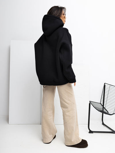 RUE PARIS Czarna dresowa bluza z napisem Paris