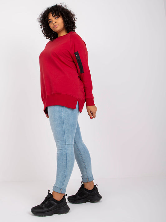 Bordowa damska tunika plus size