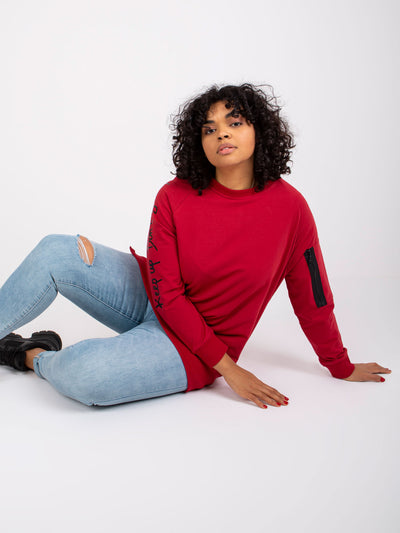 Bordowa damska tunika plus size