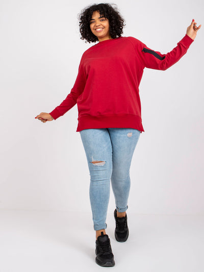 Bordowa damska tunika plus size