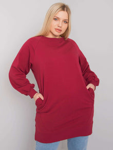 Bordowa bawełniana bluza damska plus size
