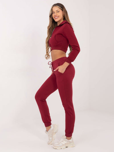 RUE PARIS Bordowa bluza bez kaptura