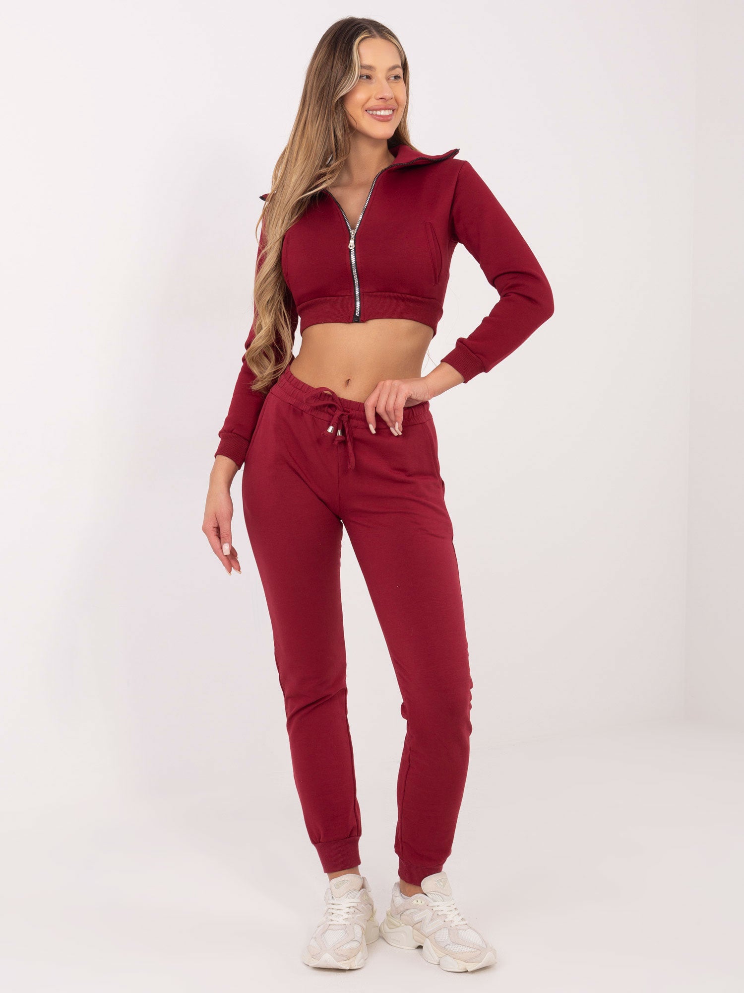 RUE PARIS Bordowa bluza bez kaptura